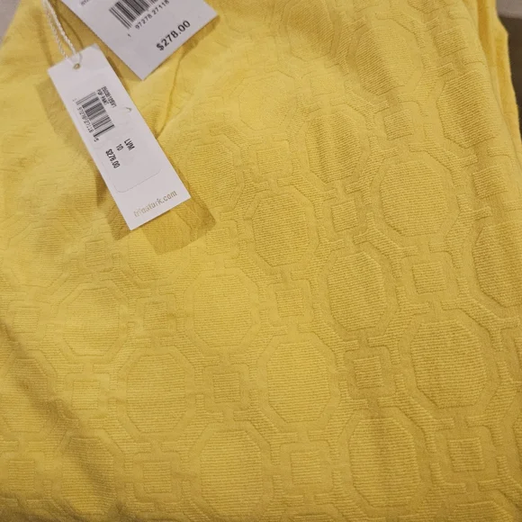 Trina Turk Slim Leg Stretch Cropped Pant: Geo Jacquard Yellow: Size- 10 - Picture 16 of 16